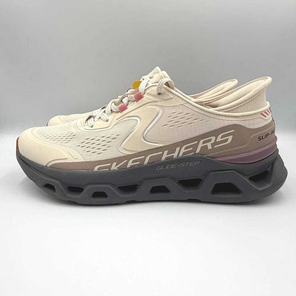 Skechers Glide-Step Altus Natural/Grey Slip-Ins Air-Cooled Memory Foam Women's 8 - Picture 4 of 16